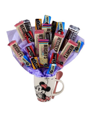 Candy Bouquet Taza Minnie o Mickey Mouse Con Chocolates
