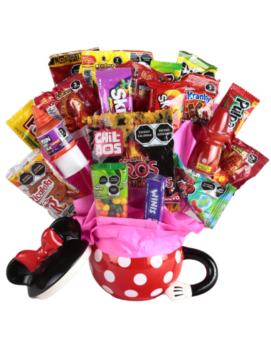 Candy Bouquet Especial Taza Minnie Mouse Con Tapa